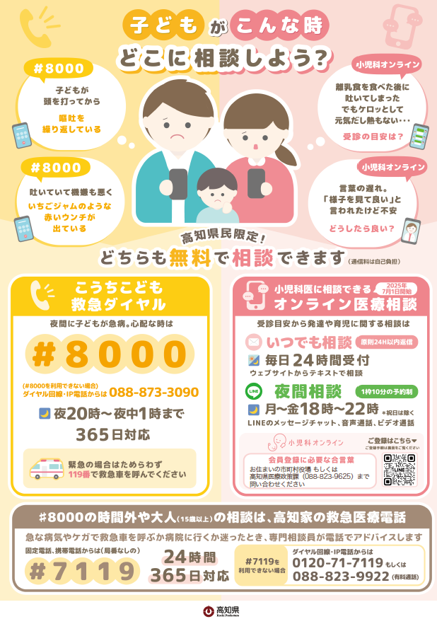 小児科医オンライン医療相談チラシ